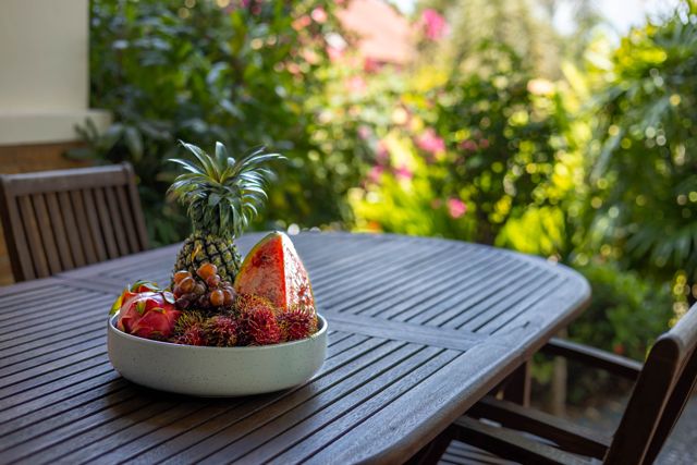 Fruit bowl on the terrace table